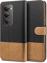 BEZ Redmi 15 Case, Xiaomi Redmi 15 4G/ 5G Protective Leather Case, PU Leather Wallet, Hook and Loop Coin Pouch, Magnetic Closure, Black