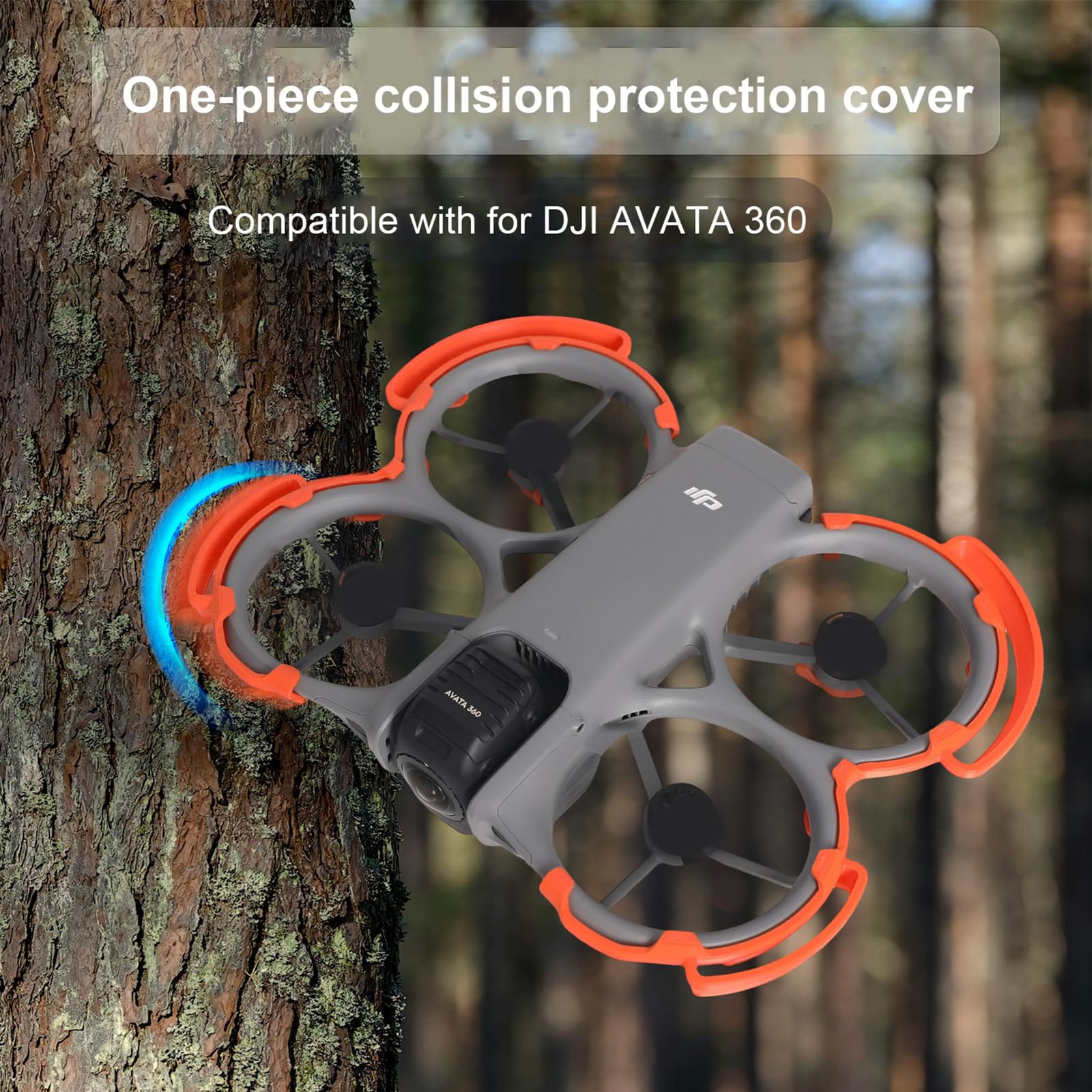 Protezione Kit per DJI Avata 360, Eliche Protezione + Carrello di atterraggio, Gimbal Copertura protettiva Anelli paracolpi Gambe allungate Drone Supporto Accessori per DJI Avata 360 (Black)