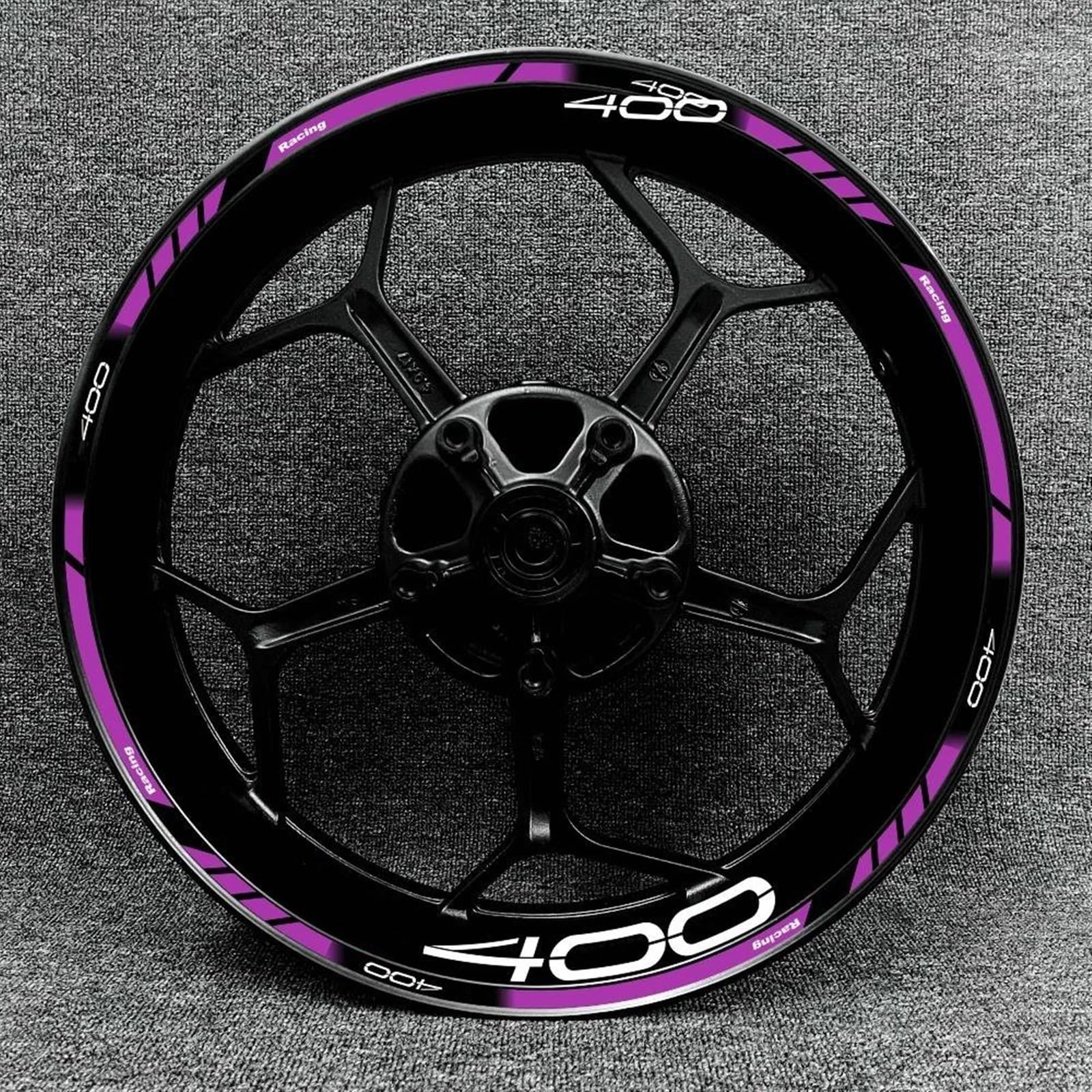 Motorcycle Accessories Reflective Wheel Sticker Hub Waterproof Stripe Tape Rim Decal for Kawasaki Z400 Decorative(Color8)
