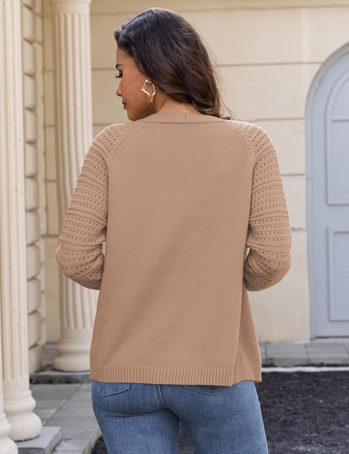 REDHOTYPE Women's Cardigans Sweater Casual Long Sleeve Open Front Cardigan Button Down Knit Chunky Outwear Coats - Image 6