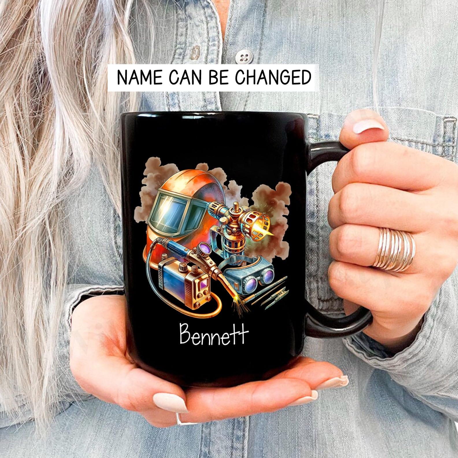 Customized Name Welder Mug, Best Welder Coffee Cup, Awesome Future Welder Cup, Personalized Welder Ceramic Cup, Metal Worker Mug, Gifts For Welder Enthusiasts, Welder Teacup, Black Mug 11oz 15oz