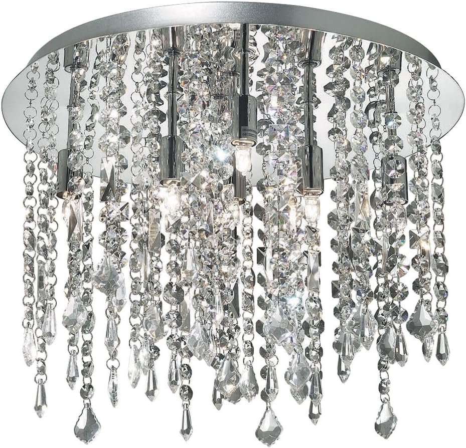 Ideal Lux Royal PL8 Metal Ceiling Light Shade – Chrome [Energy Class C]