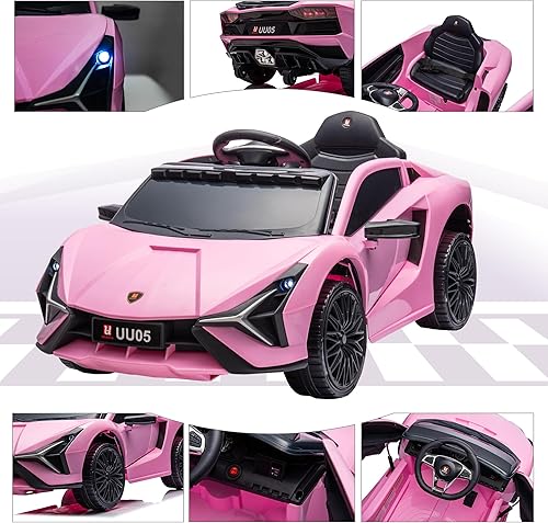 Miniatura 5 de Vehículo eléctrico para niños de 12 V con control remoto para padres, juguete deportivo a batería, 2 velocidades, reproductor de MP3, puertas