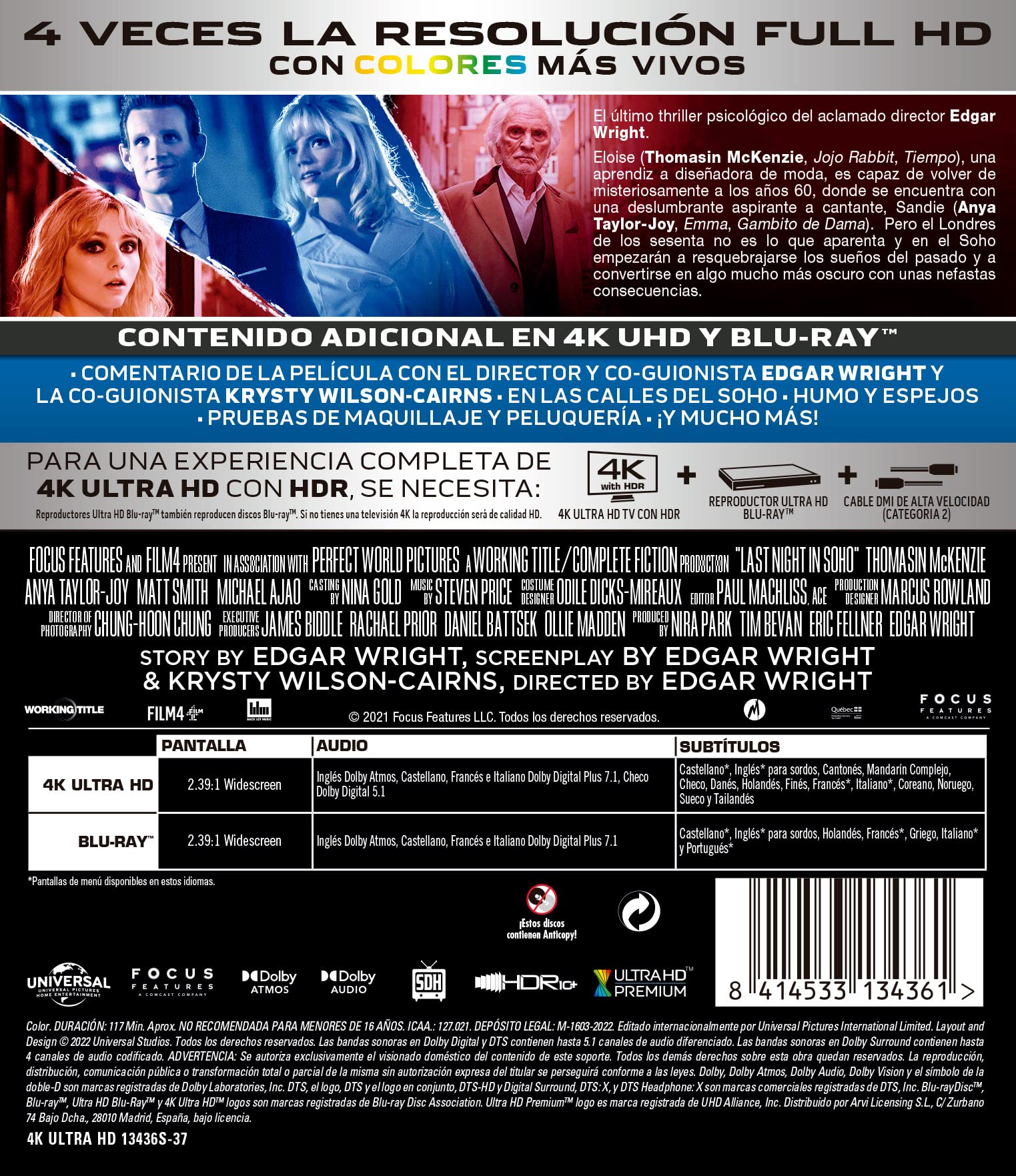 Última noche en el Soho (4K Ultra-HD + Blu-ray) [Blu-ray]