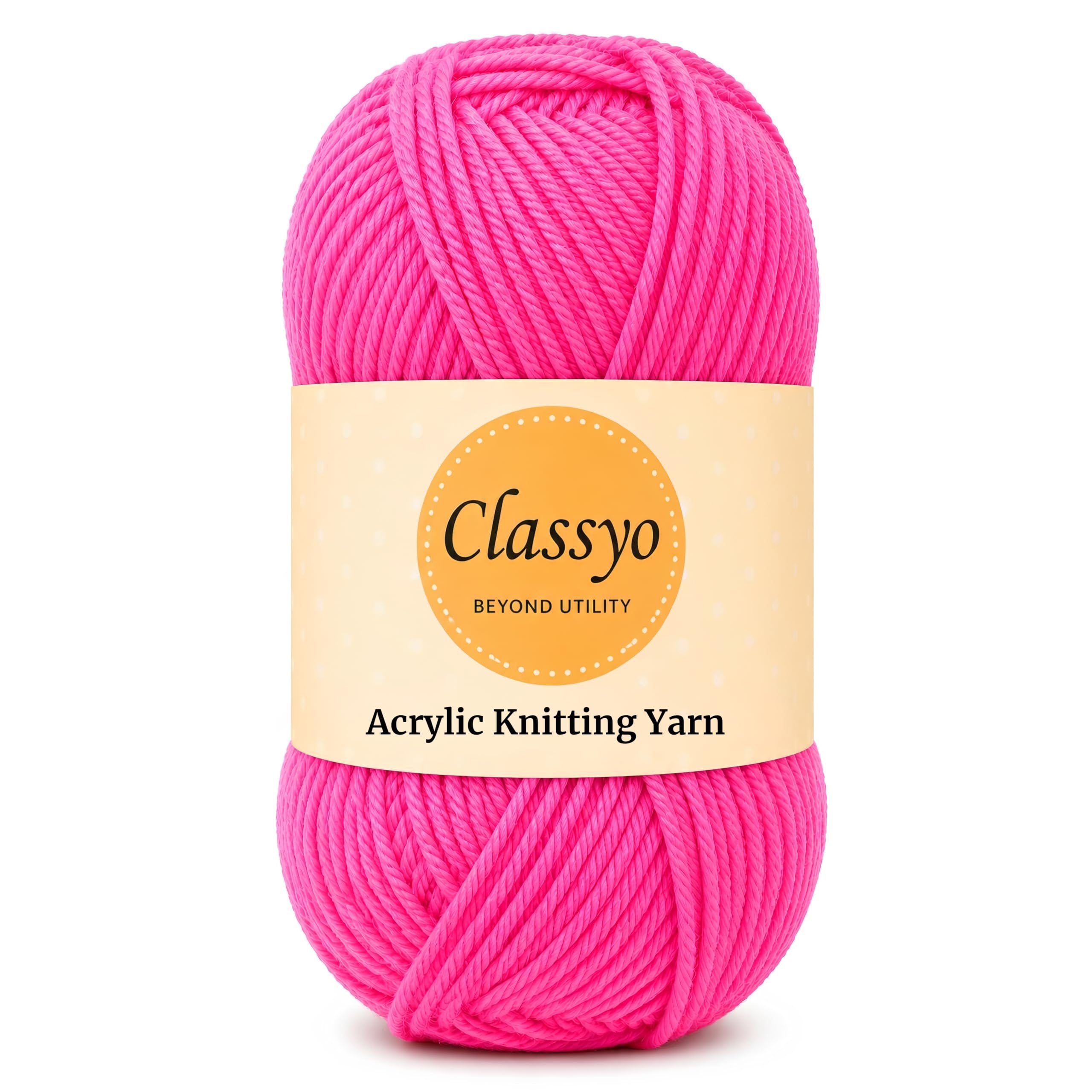 Classyo Acrylic Yarn for Crocheting (100gms x 1 Ball, 4ply) | Soft Wool Crochet Thread | Acrylic Hand Knitting Yarn | Wool for Crochet | For Sweater, Scarf, Hat, Baby Clothes, Purse, Gift Bags and DIY Crafts (Rani Pink, Pack of 1)-image-18