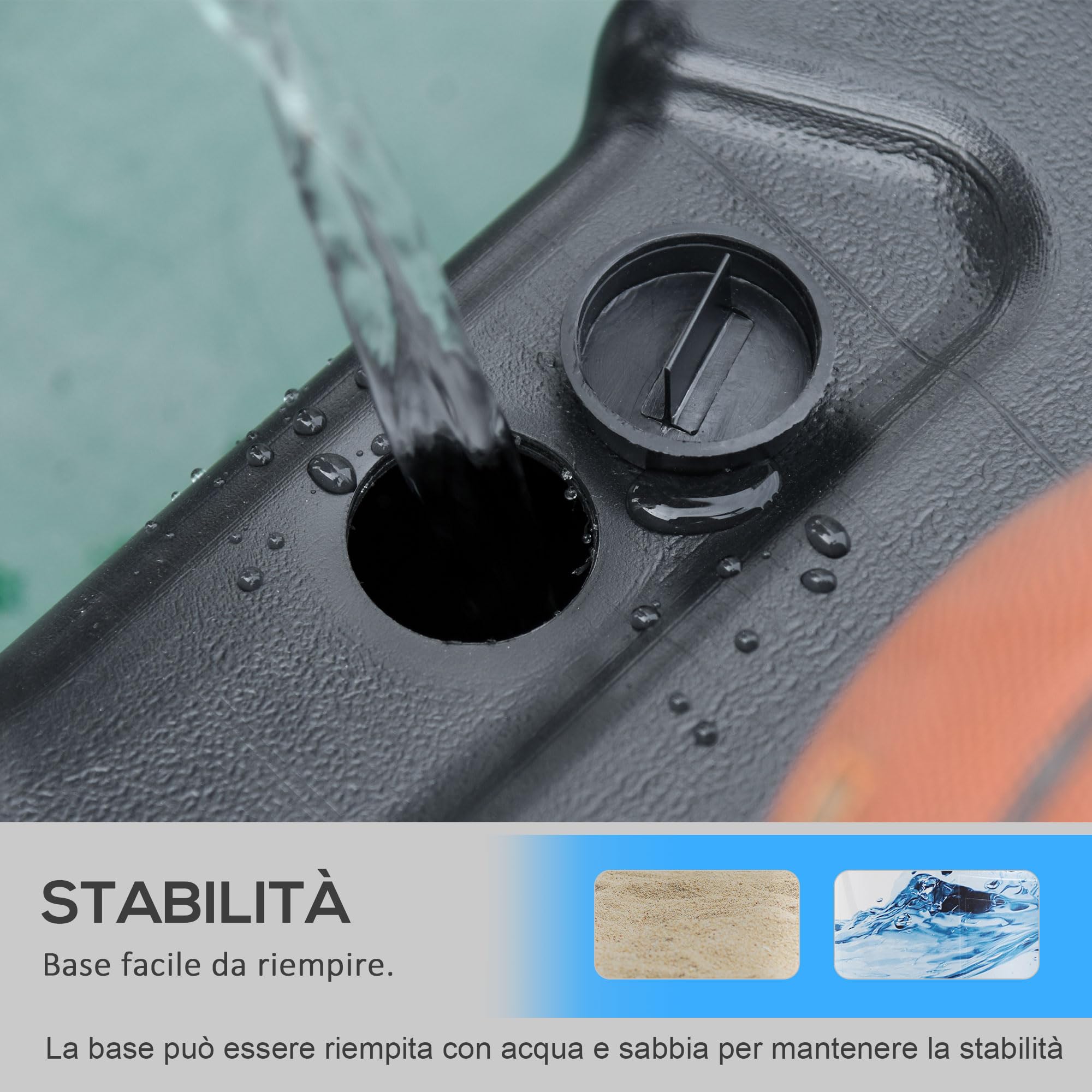 HOMCOM Canestro da Basket Altezza Regolabile in Acciaio con Base 112 × 74 × 365cm