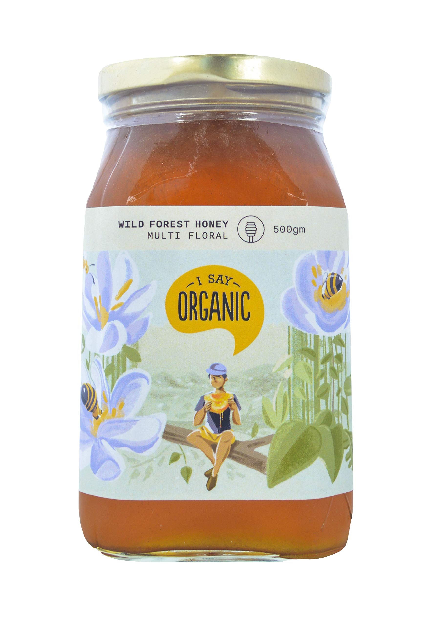 I Say Organic | 100% Natural and Unprocessed Raw Wild Forest Honey (Multi Flower – Pack of 1 (500gm))