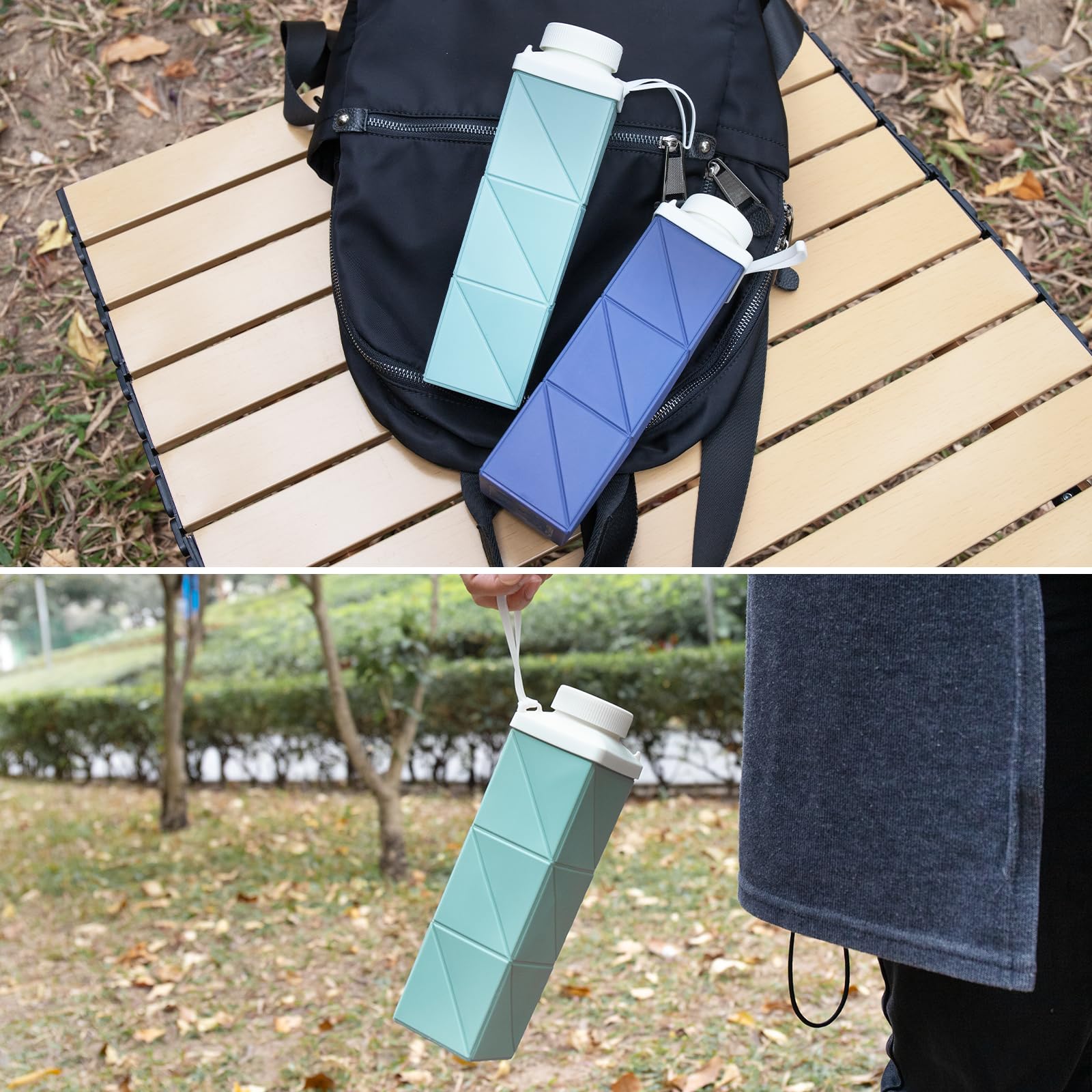 Popdigito 24oz Collapsible Silicone Water Bottle – BPA Free, Leak Proof For Travel