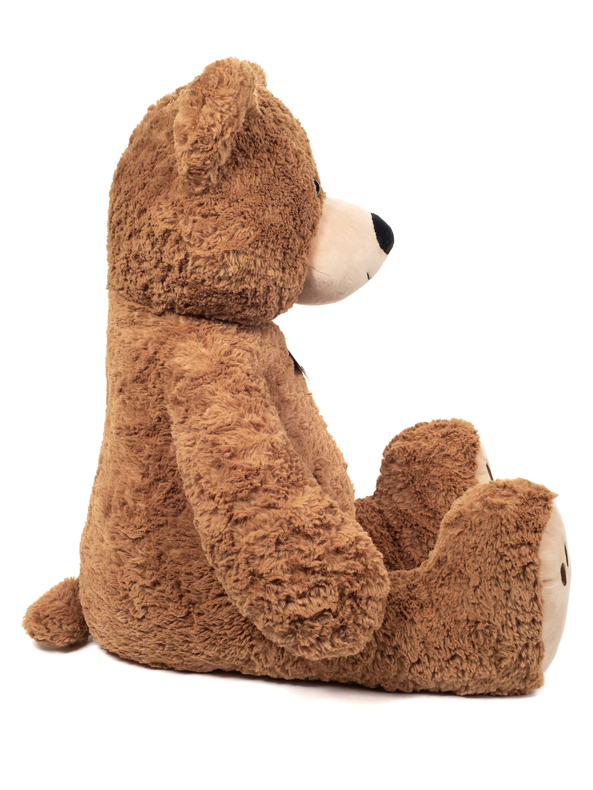 Teddy Hermann 91321 Teddy braun mit Tatzen 75 cm, Kuscheltier | Naturgetreu gestaltet, liebevoll ausgearbeitete Details, ab 0 Monaten, waschbar, weicher Plüsch