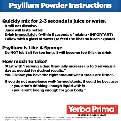 Miniatura 4 de Yerba Prima Polvo de fibra de cáscara de psyllium 12 onzas suplemento de fibra natural limpieza de colon salud intestinal vegano sin OMG sin gluten