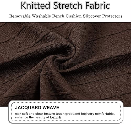 Vista 19 de Fundas de banco Fundas de banco lavables rectangulares para comedor con elástico inferior Funda protectora elástica de muebles para sala