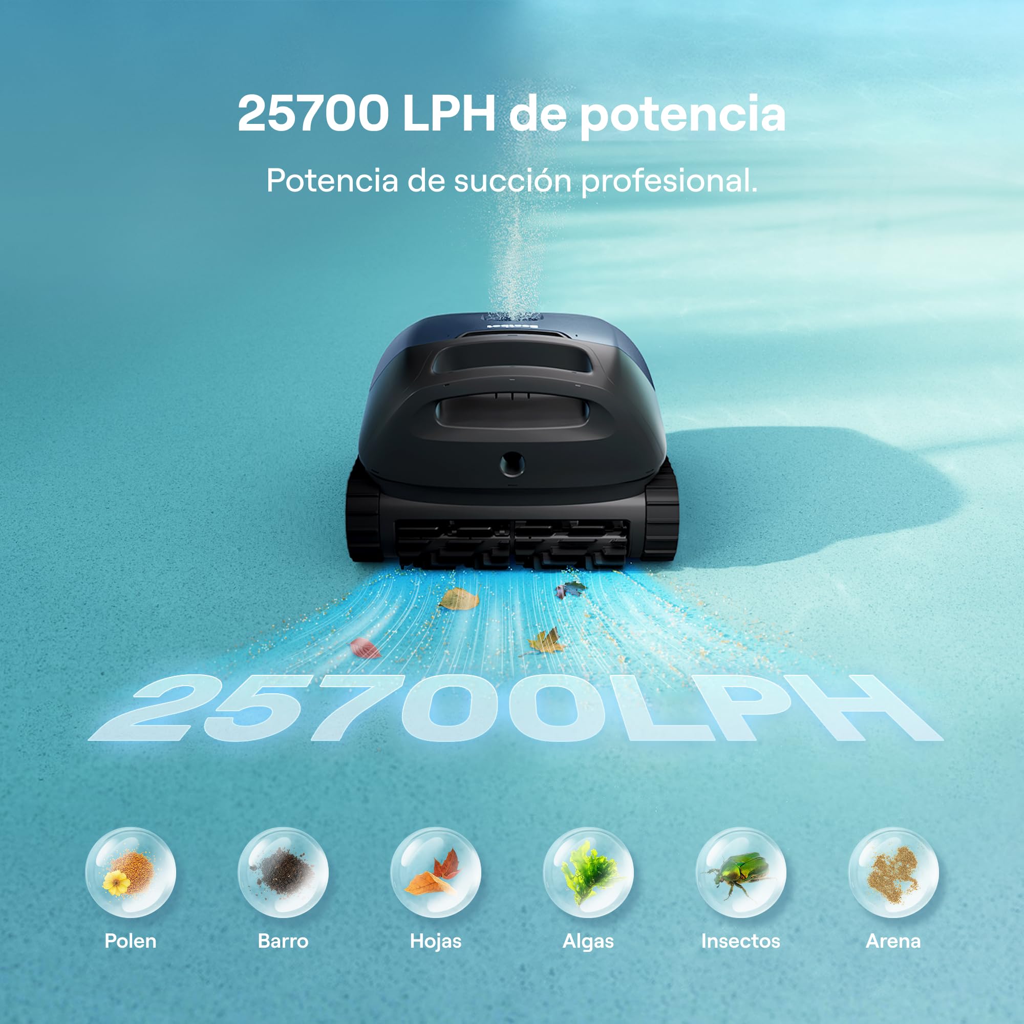 (2026 Nuevo) Beatbot Sora 10 Robot Piscina limpiafondos y Paredes, Plataformas y línea de flotación, 25700 LPH, Estacionamiento línea flotación, 5l residuos,Controllo App,Piscinas enterradas/elevadas — view 3
