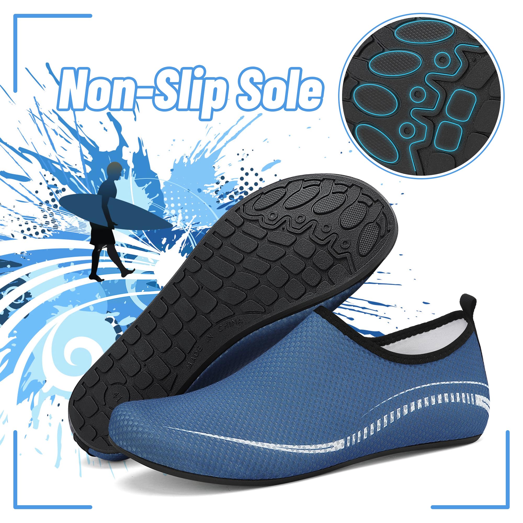 Buty do Wody Water Shoes Buty do SportóW Wodnych Lekkie Buty do PłYwania Buty PlażOwe Buty do Jogi Buty do Surfowania dla Kobiet I MężCzyzn. Niebieski, 37EU