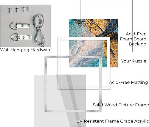 Miniatura 2 de Poster Palooza Marco para rompecabezas de 26.5 x 38.5 pulgadas, marco de madera blanco hecho para mostrar rompecabezas de 26.5 x 38.5 pulgadas con