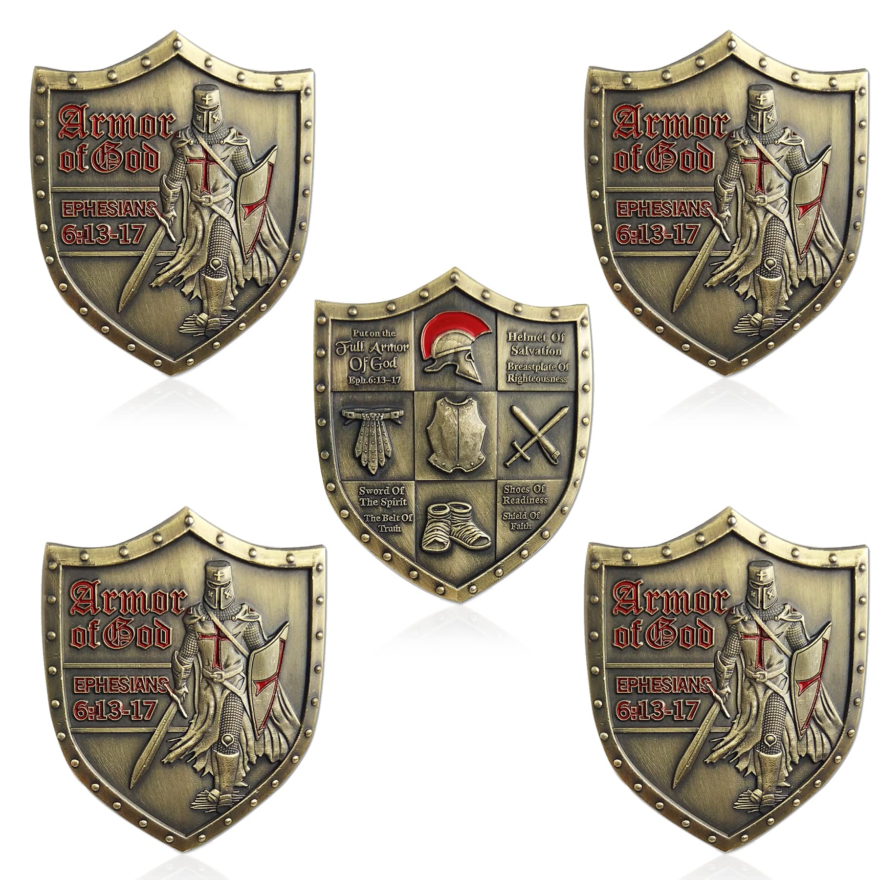 AtSKnSK Put On The Whole Armor of God Challenge Coin Eph 6:13-17 Pack of 5