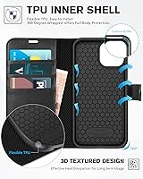 Vista 4 de TUCCH Funda Tipo Billetera para iPhone 13 (6.1") 2021, con Bloqueo RFID, con Soporte para 3 Tarjetas, de Piel Sintética, Tipo Folio