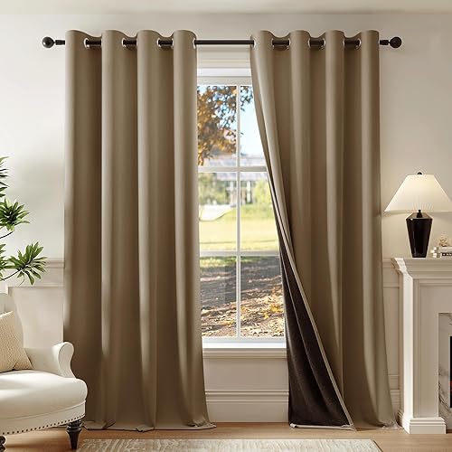 Miniatura 27 de Beauoop - Cortinas blancas 100% opacas de 84 pulgadas de largo, 2 paneles para dormitorio y sala de estar, oscurecimiento sólido de la habitación,