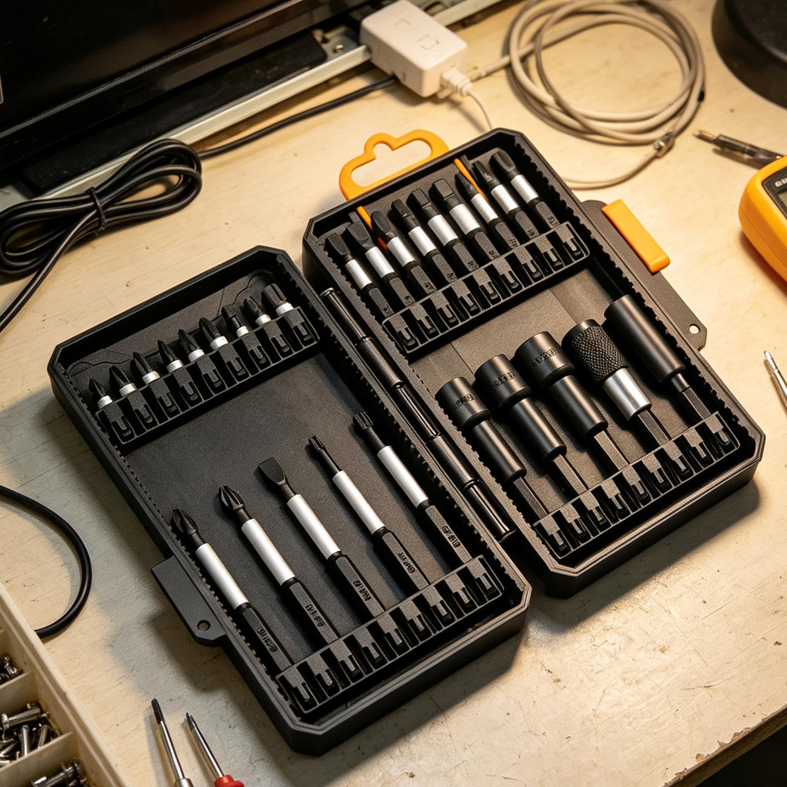 Set di punte per trapano, 28 pezzi, in acciaio legato, portatile, con