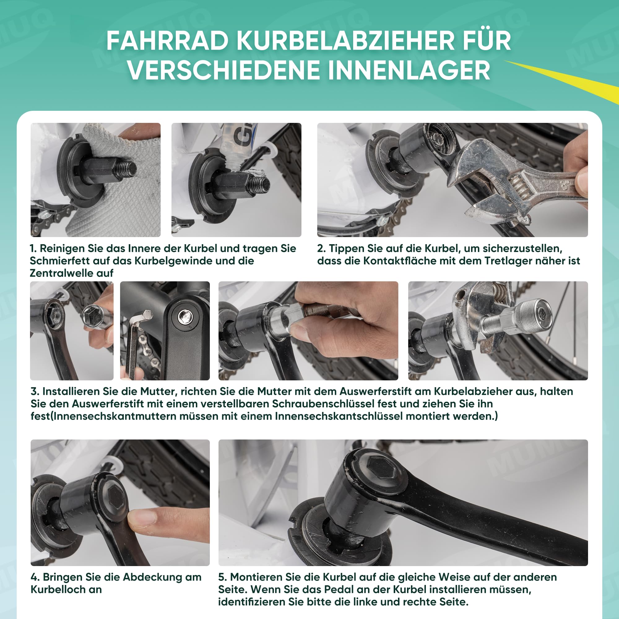 e bike pedal abzieher Kurbelabzieher Fahrrad Kurbel Entferner 14mm Schlüssel Tretlager Werkzeug für 16mm Schraubenschlüssel, Kurbel Fahrräder Kurbelarm Kompatibel für Shimano,Bosch E-Bikes,ISIS, Octalink,4-Kant Sport & Freizeit COLOR:Gloss Pine Green / Desert Rose Olympia Cobra 2020 used GKG-FS-R