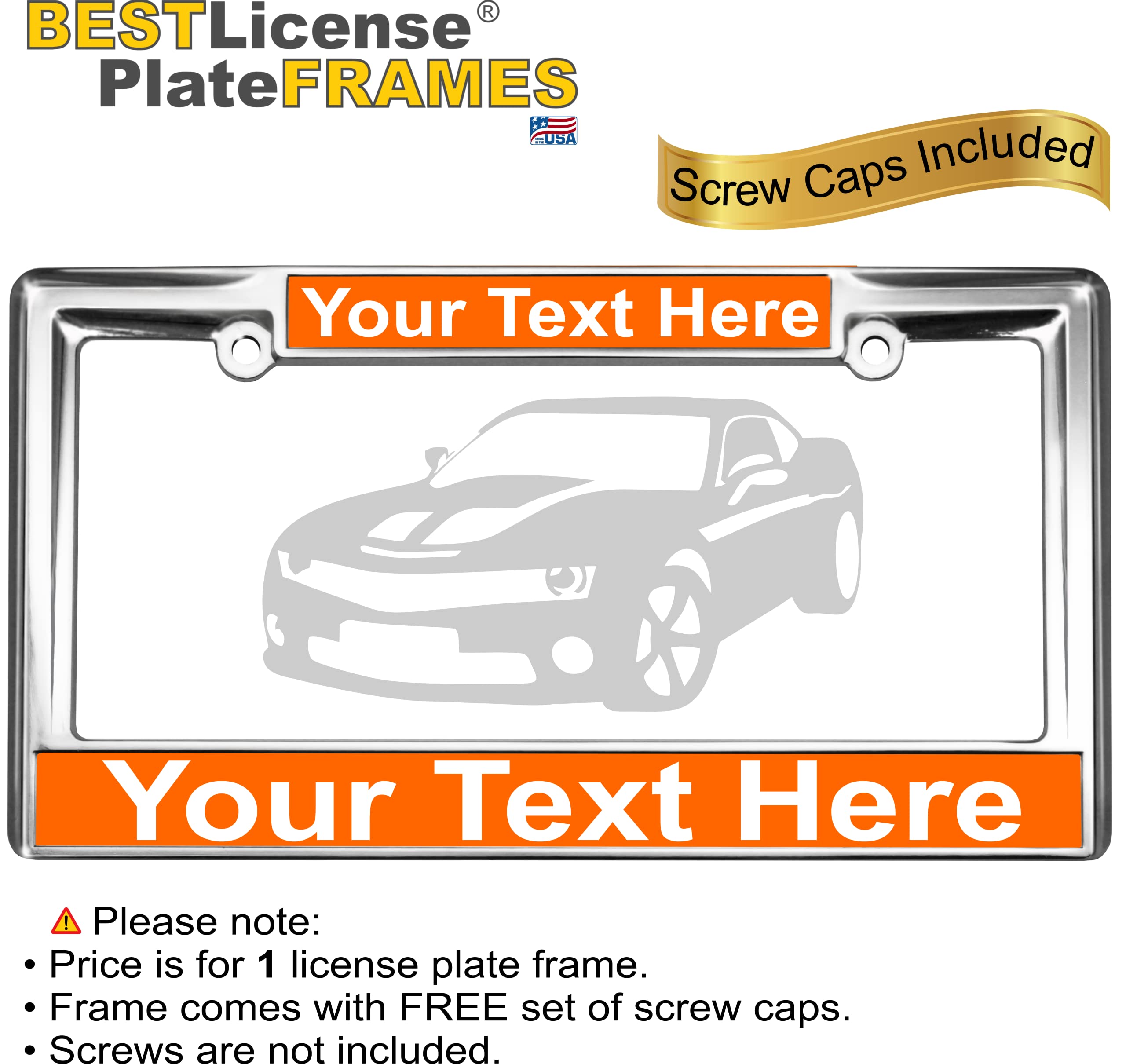 Custom Personalized Heavy Duty Chrome Metal Car License Plate Frame with Free c - Picture 126 of 132