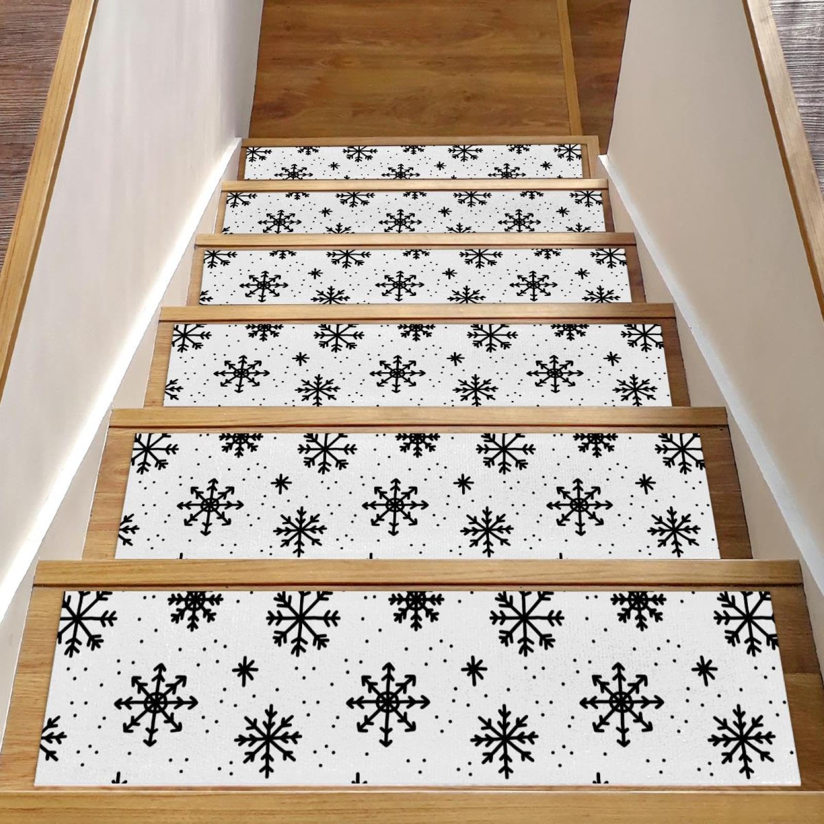 Alfombra antideslizante para peldaños de escalera de madera interior pack 15 tapetes TPE Navidad