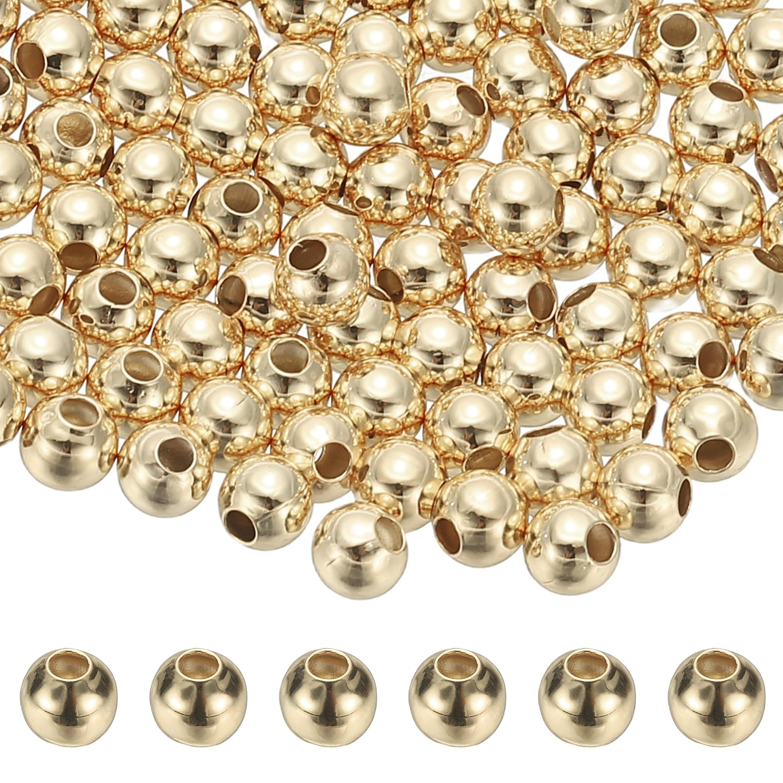 PATIKIL 3 mm Spacer Beads, 100 Pcs Metal Charm Loose Disc Round Slider Stopper Bead Spacers Bulk for Jewelry Making DIY Bracelet Necklace Earrings, Champagne Gold — image 1