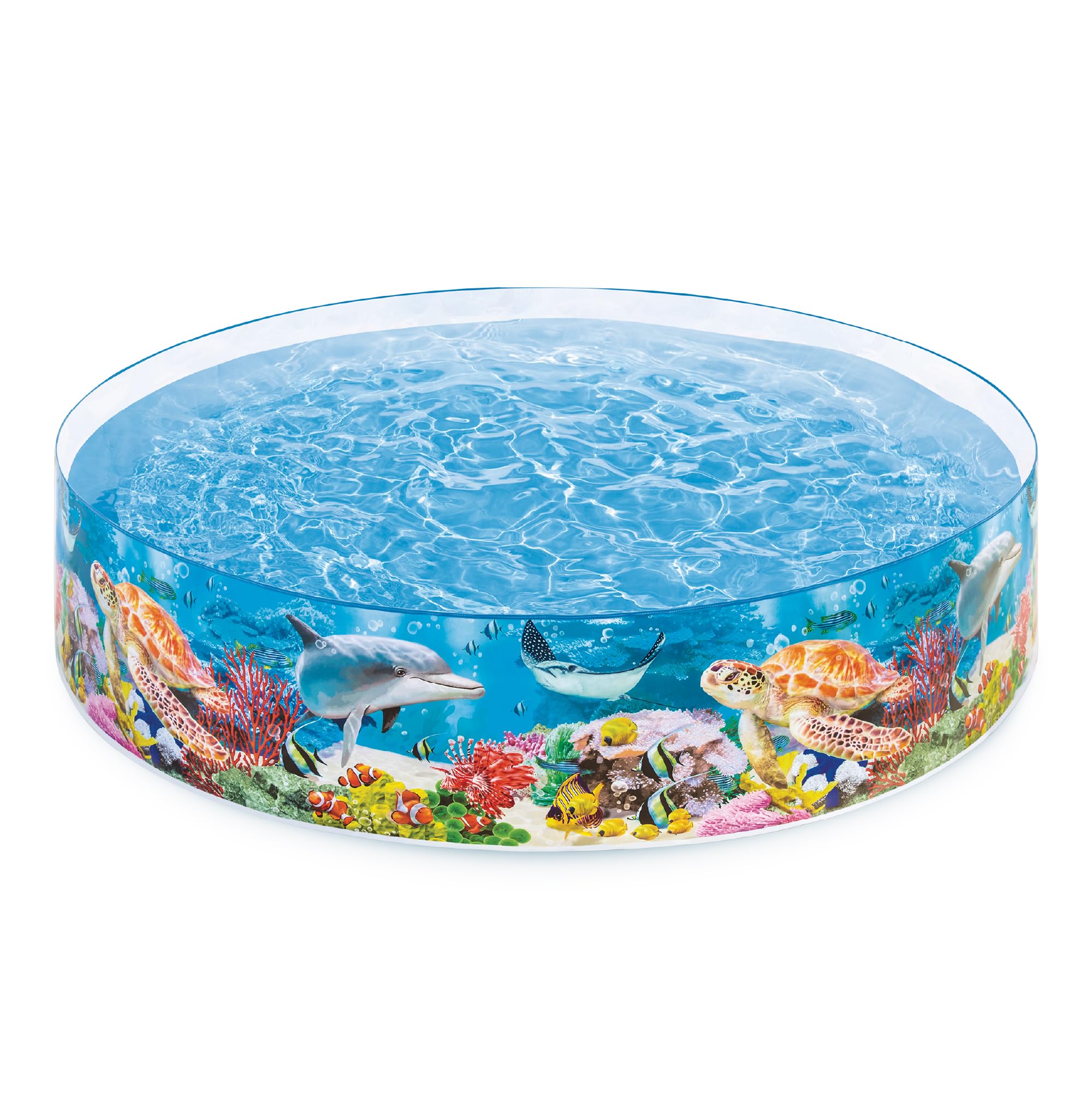 Intex Deep Sea Blue 8 feet x 18 inch SnapSet Instant Round Above Ground Swimming Kiddie Pool for Kids Ages 3 Years and Up