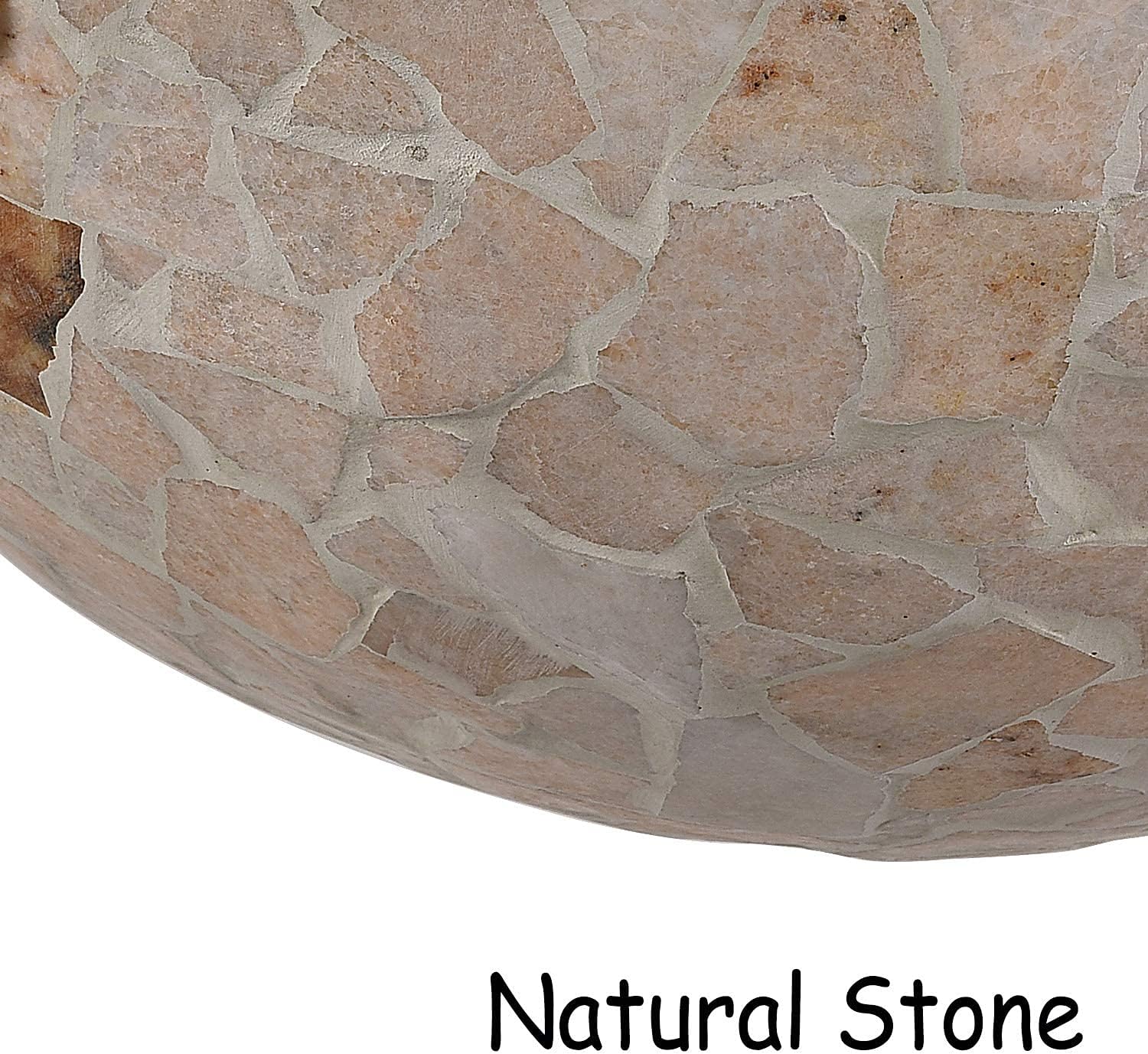 Super Deal Product ARTZONE Stained Glass Flush Mount Ceiling Light 16 Wide Natural Stone Mosaic 3 Light Fixtures Ceiling Lamp for Bedroom Corridor Hallway