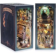 DIY Book Nook Kit Magic - Wizard and Cat Book Nook Kits for Adults, 3D Wooden Puzzle Miniature Fantasy Witch Potion Room Theme Bookshelf Decor, Creative DIY Craft for Teens