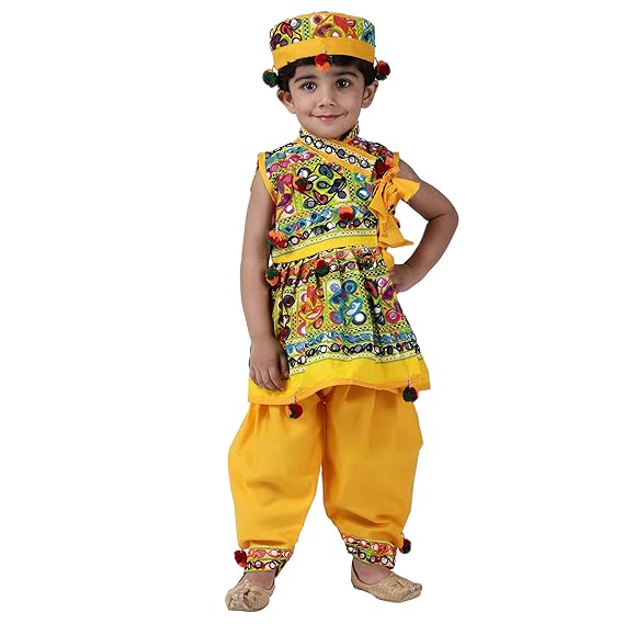 Sleeveless Mirror work kedia dhoti set - Black