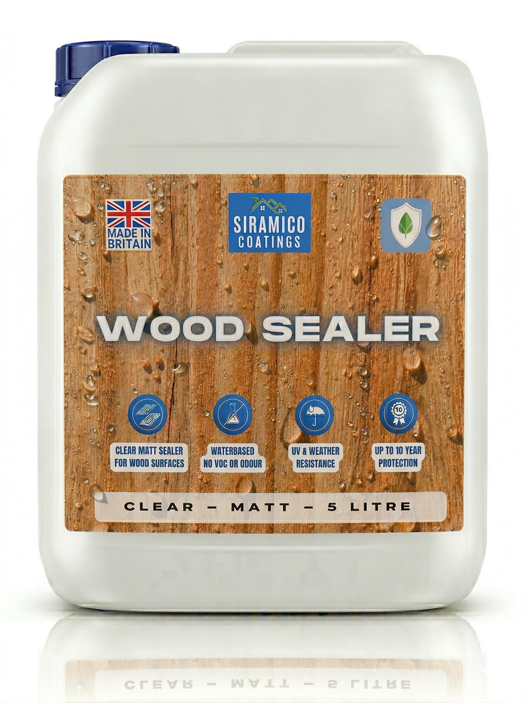 Siramico Coatings Clear Wood Sealer I 5 Litres I Waterproof Wood Treatment For Decking, Fences, Sheds & Garden Furniture I Uv & Weather Resistant Outdoor Wood Protector