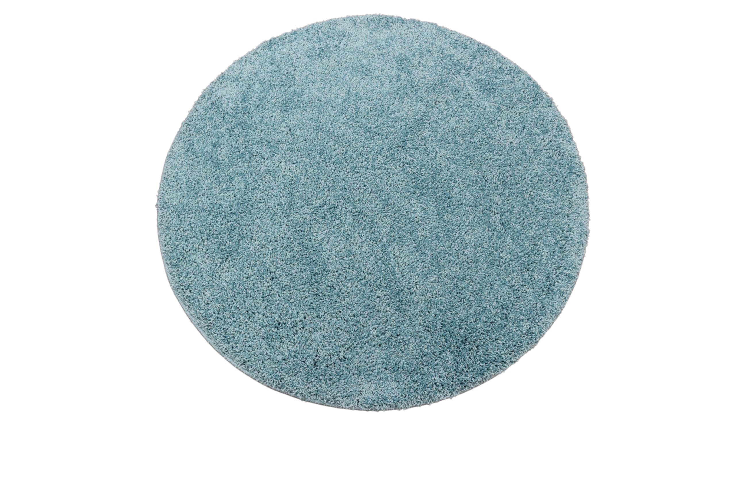 SrS Rugs® Round Shaggy Rug – Circle Mat Soft Thick Pile Non Slip Washable (Duckegg Blue, 100cm)