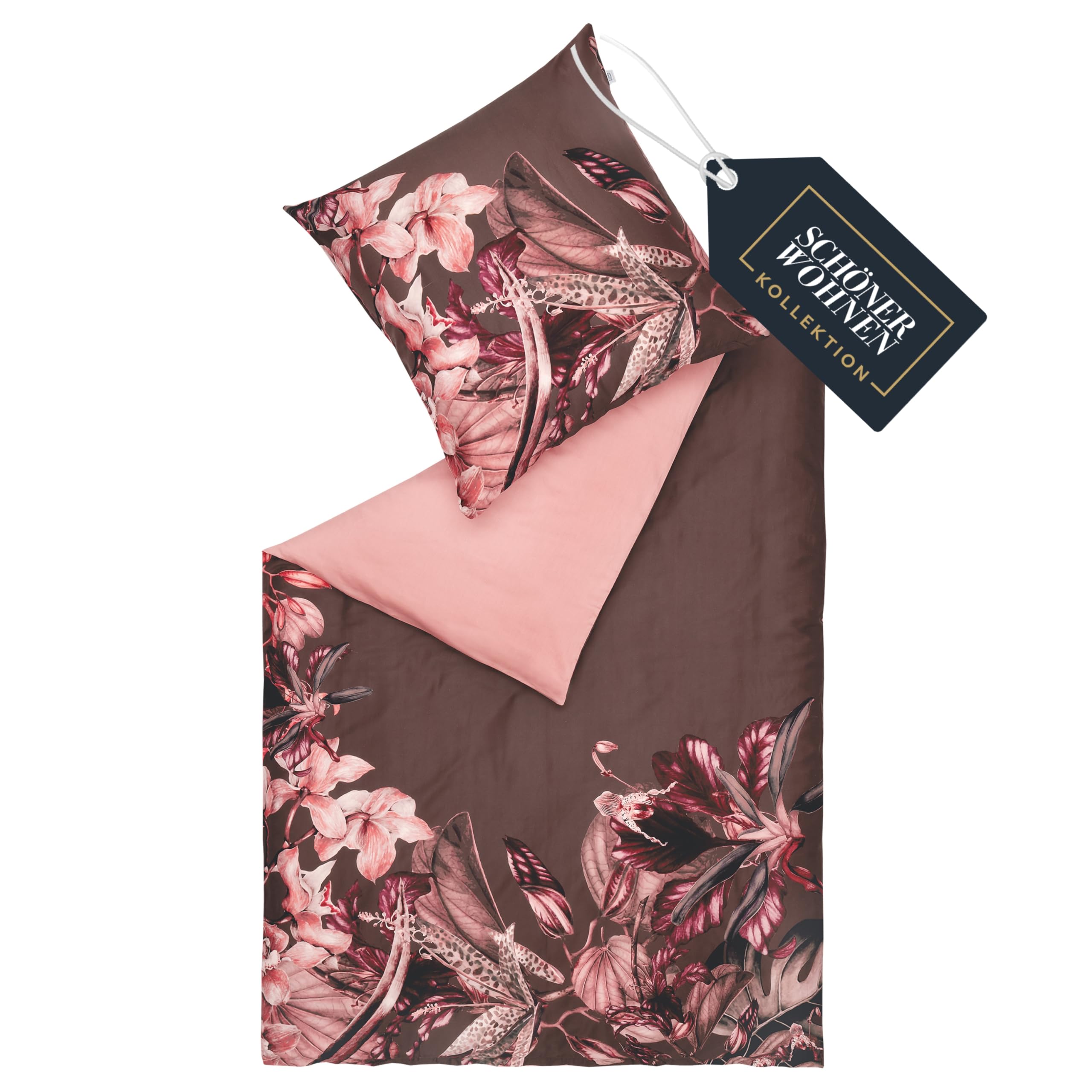 SCHÖNER WOHNEN Premium Satin Bettwäsche Baumwolle mit Kopfkissenbezüge - farblich passend zur Bettwäsche - im Set - 4 Farben