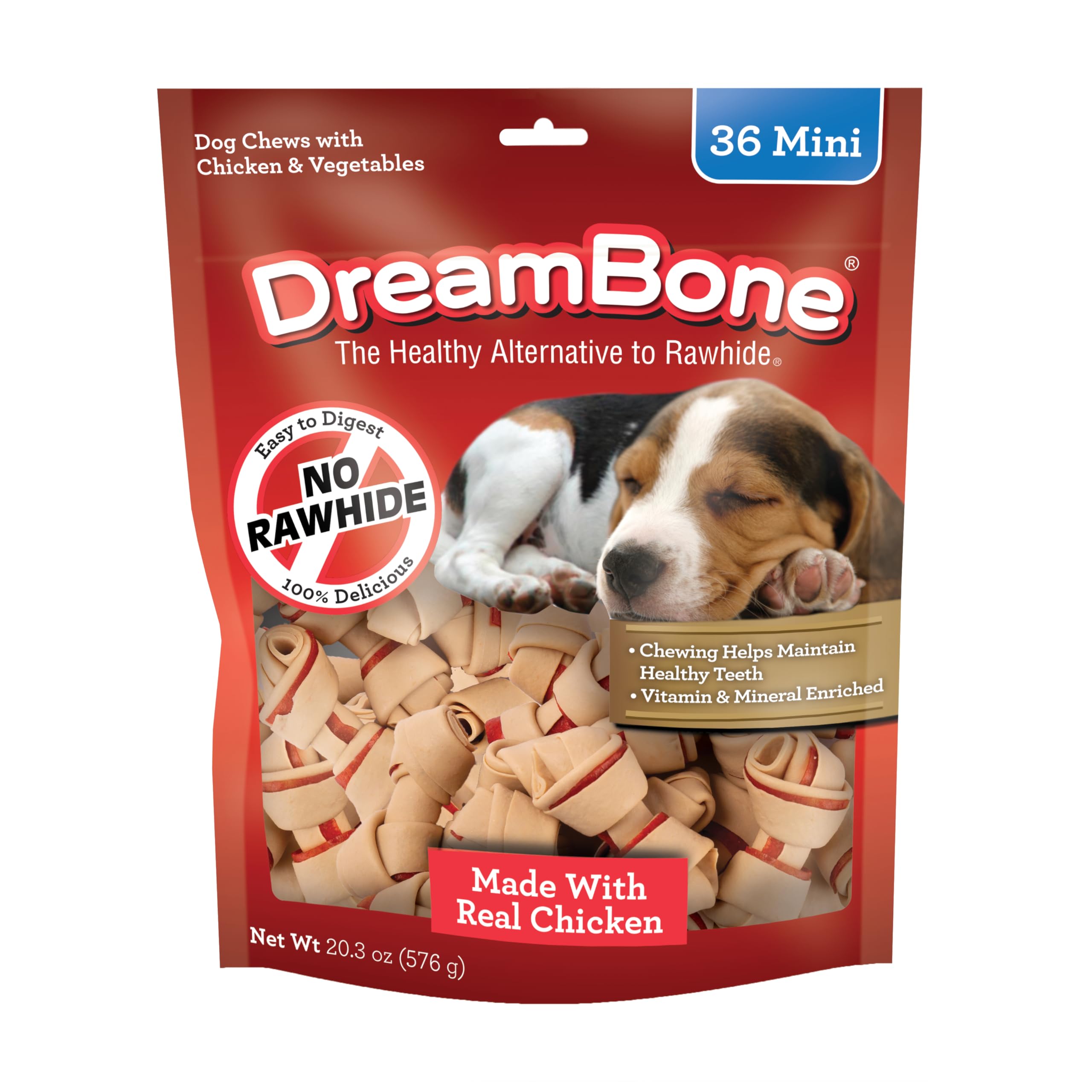 Mini Chews With Real Chicken Chews for Dogs, 36 Count, These Rawhide-Free Chews are a Dog’s Favorite Distraction