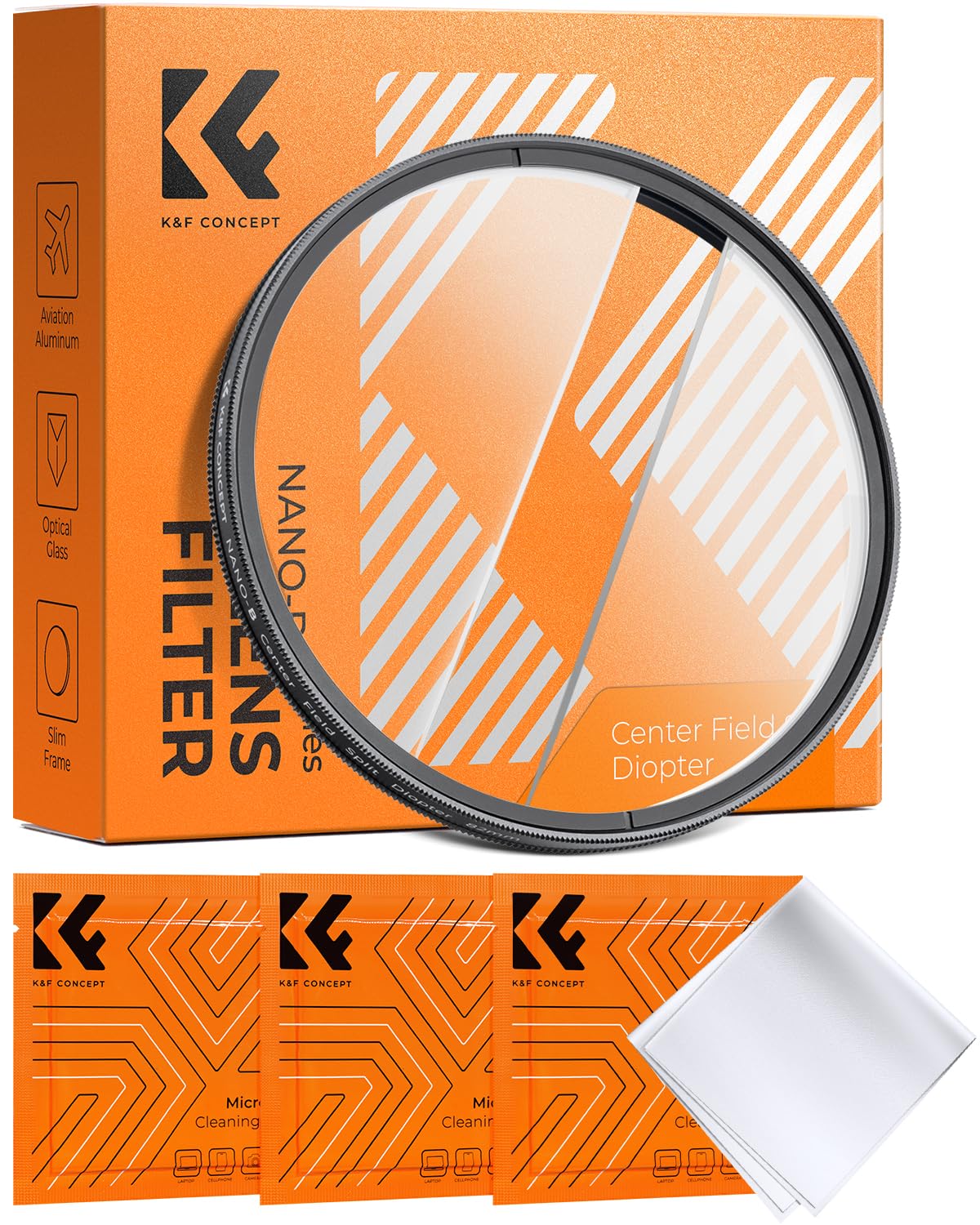 K&F CONCEPT 58mm Center Field Split Diopter Effect Filter Keeps The Focus, Multi-Layer Coated Subjects Center Opening Focus Filter for Camera Lens
