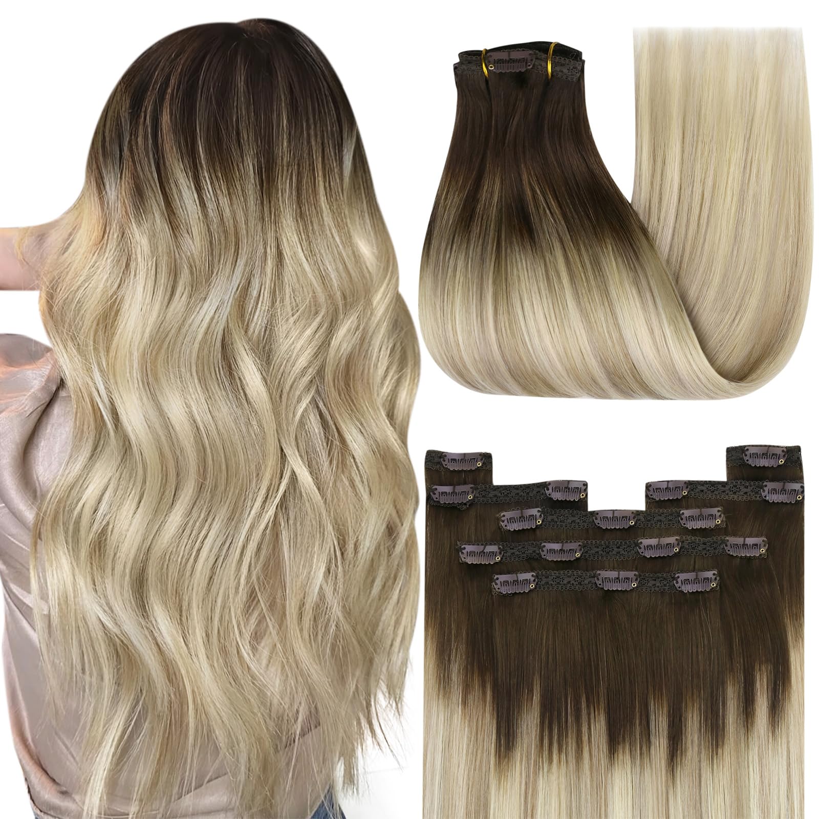 YoungSee Tape Hair Extensions Platinum Blonde 16In Tape in Hair Extensions Real Human Hair for Women 20pcs 50g Easy to Wear Hair Tape-in Extensions Blonde — view 51