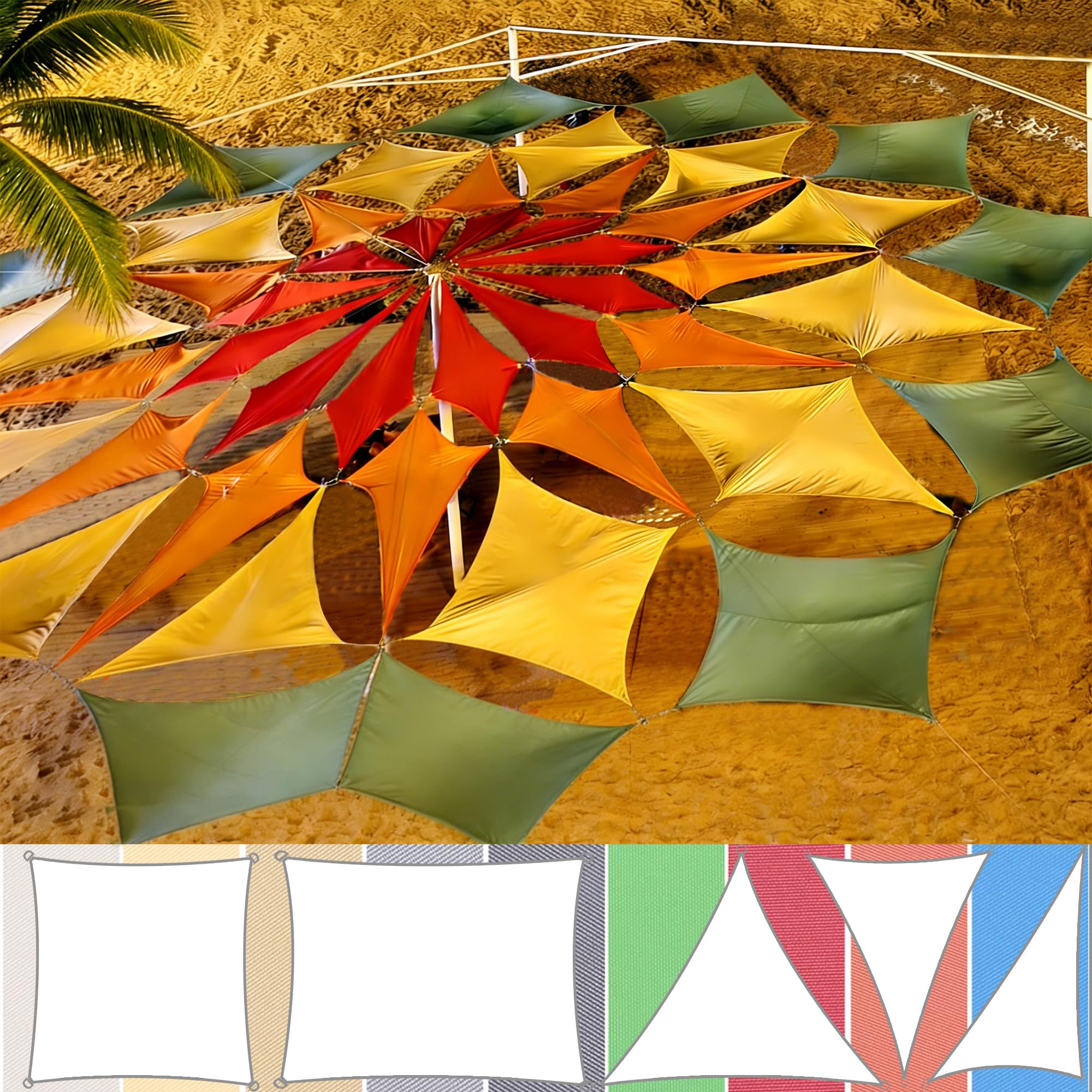 AMXFS Shade Sail with Eyelets with 95% Shading Effect, Made of Oxford Fabric, 180 g/m², Garden Awning Fabric, Waterproof, UV Protection, Sun Protection for Camping, Balcony, Swimming Pool, Carport