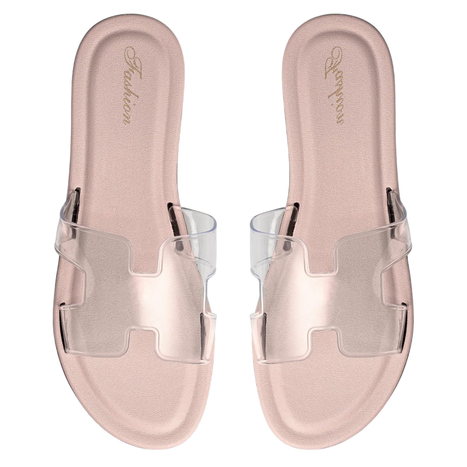Slipper for Women's Fashion Slides Flip Flops Open Toe Non Slip Outdoor (Color: Pink, Size: 3 UK)-image-21