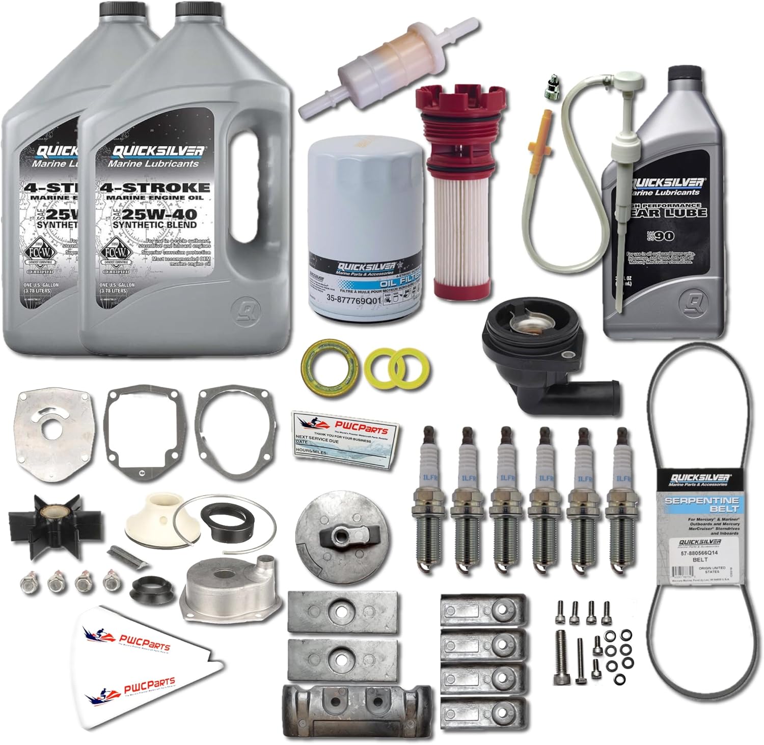 MERCURY VERADO L6 Oil Change & 300 Hour Maintenance Kit 250/275/300/350/400HP 8M0097859 (5.44 TORPEDO - 25W40)