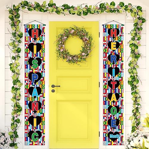 Miniatura 2 de Nepnuser Cartel del Mes Nacional de la Herencia Hispana para porche Cultura de países latinos españoles Celebrando fiesta Decoración aula puerta