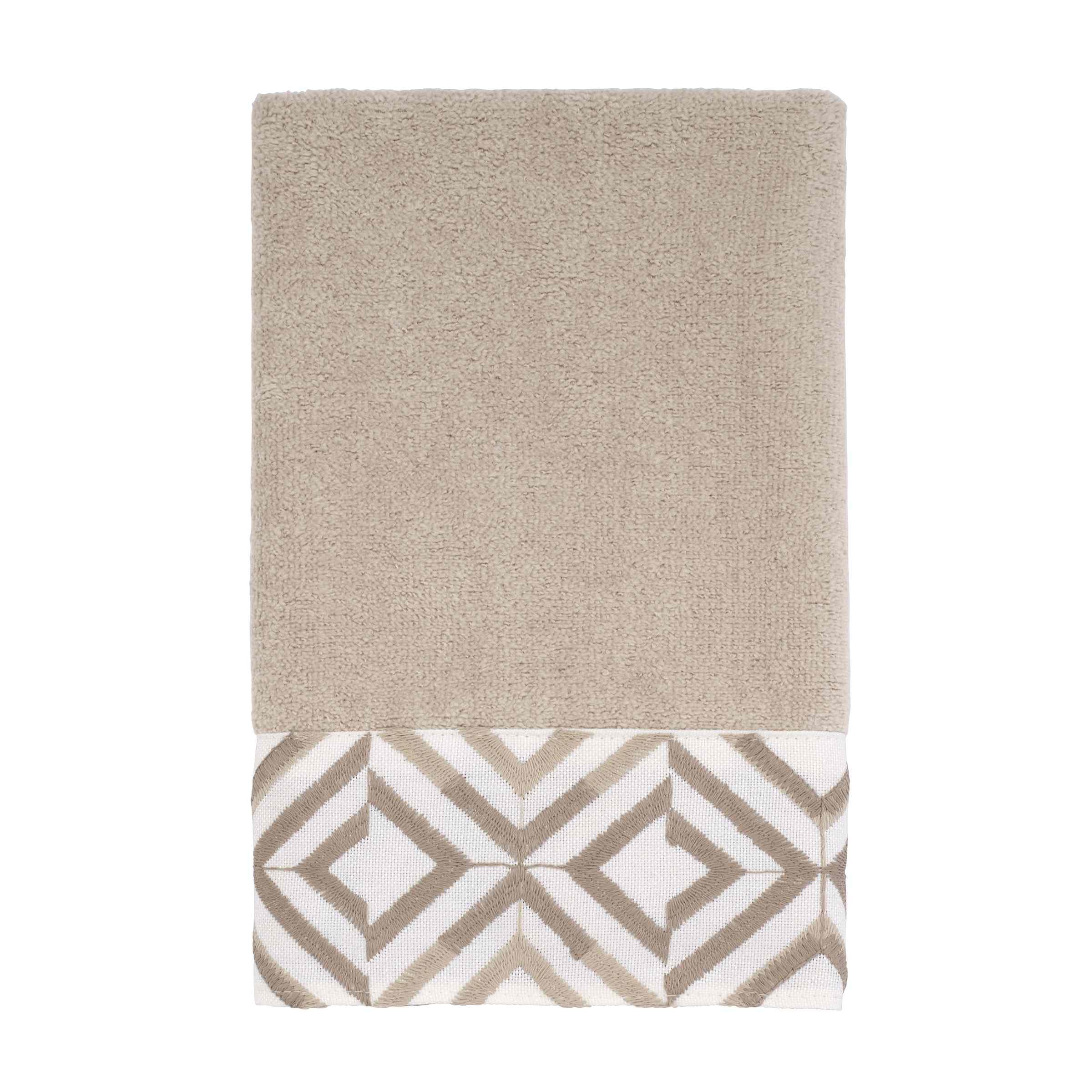 Avanti Linens - Fingertip Towel, Soft & Absorbent Cotton (Harlow Collection, Linen)