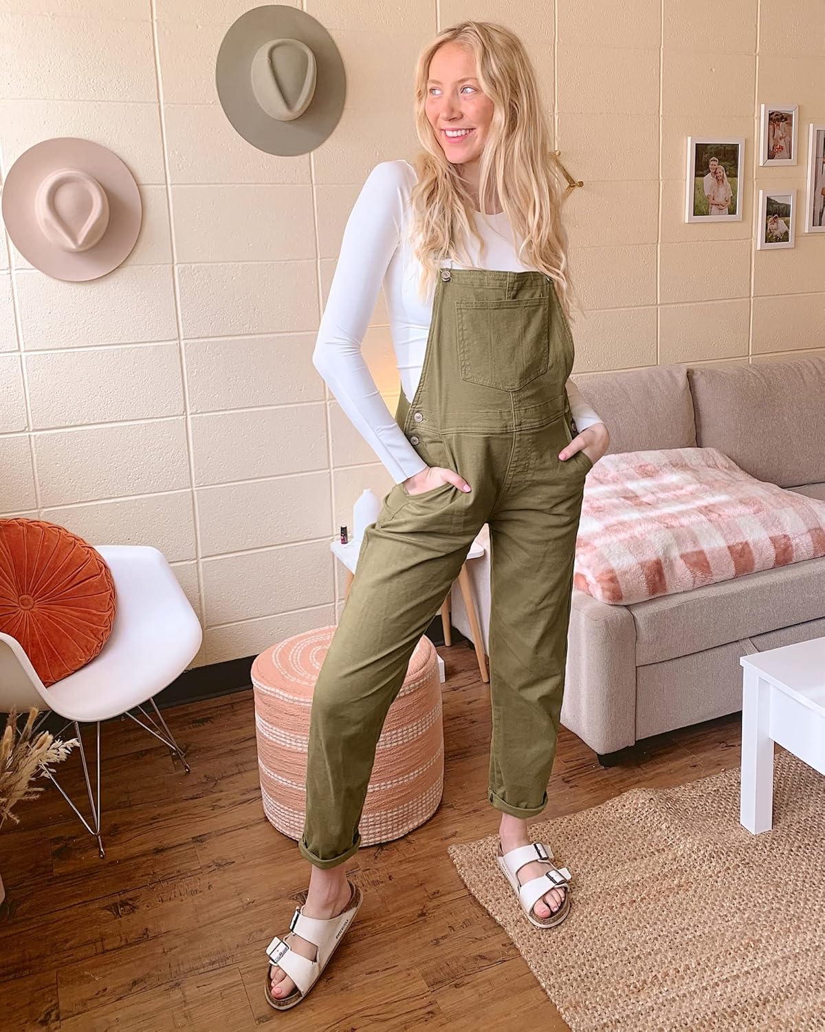 GRAPENT Overalls for Women Loose Fit Jean Denim Bib Jumpsuit Stretch Overall Pants - Image 4