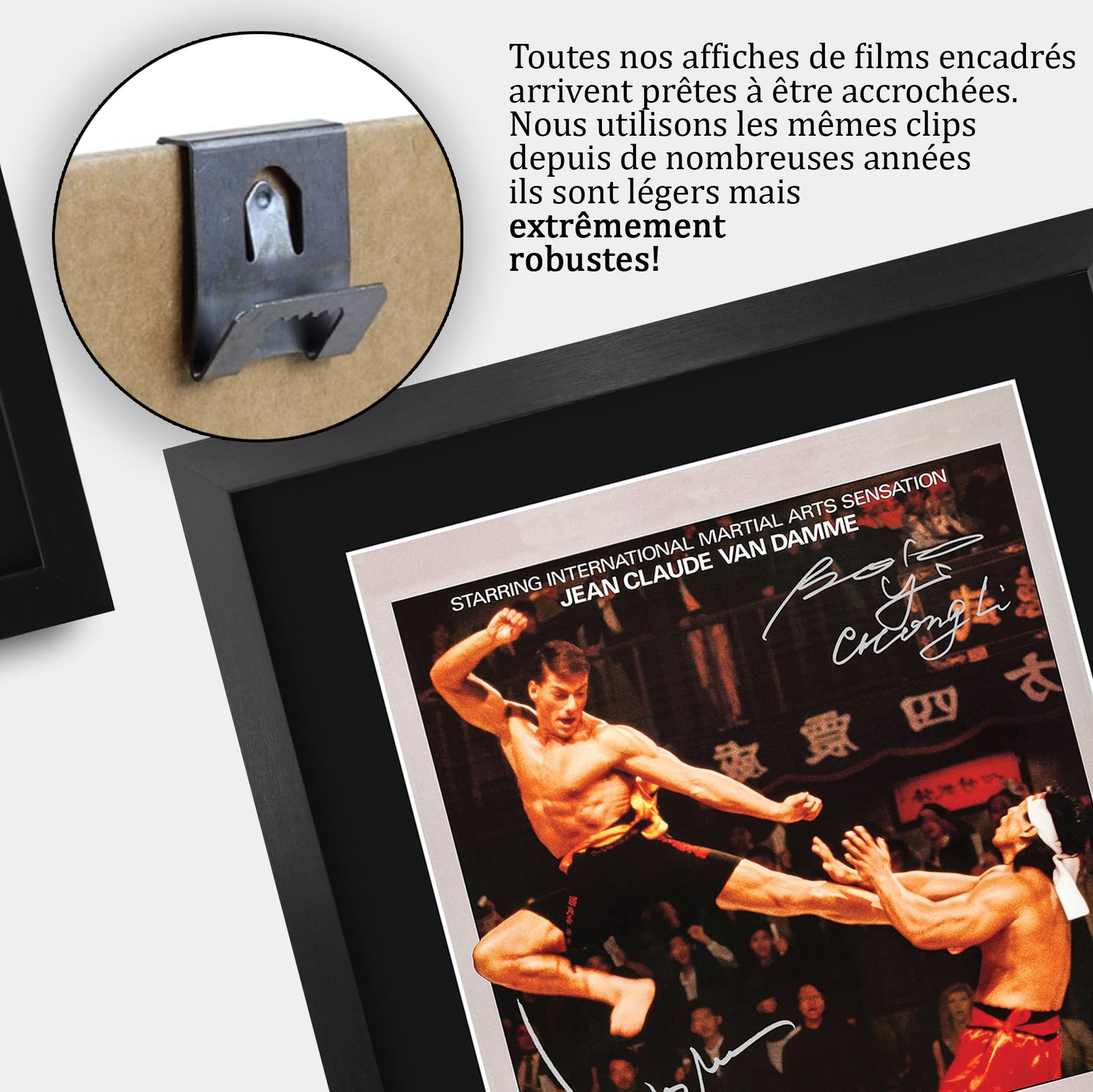 HWC Trading FR A3 BloodSport Jean-Claude Van Damme Cadeaux imprimés affiche photo autographe signée pour les fans de cinéma - A3 Encadré