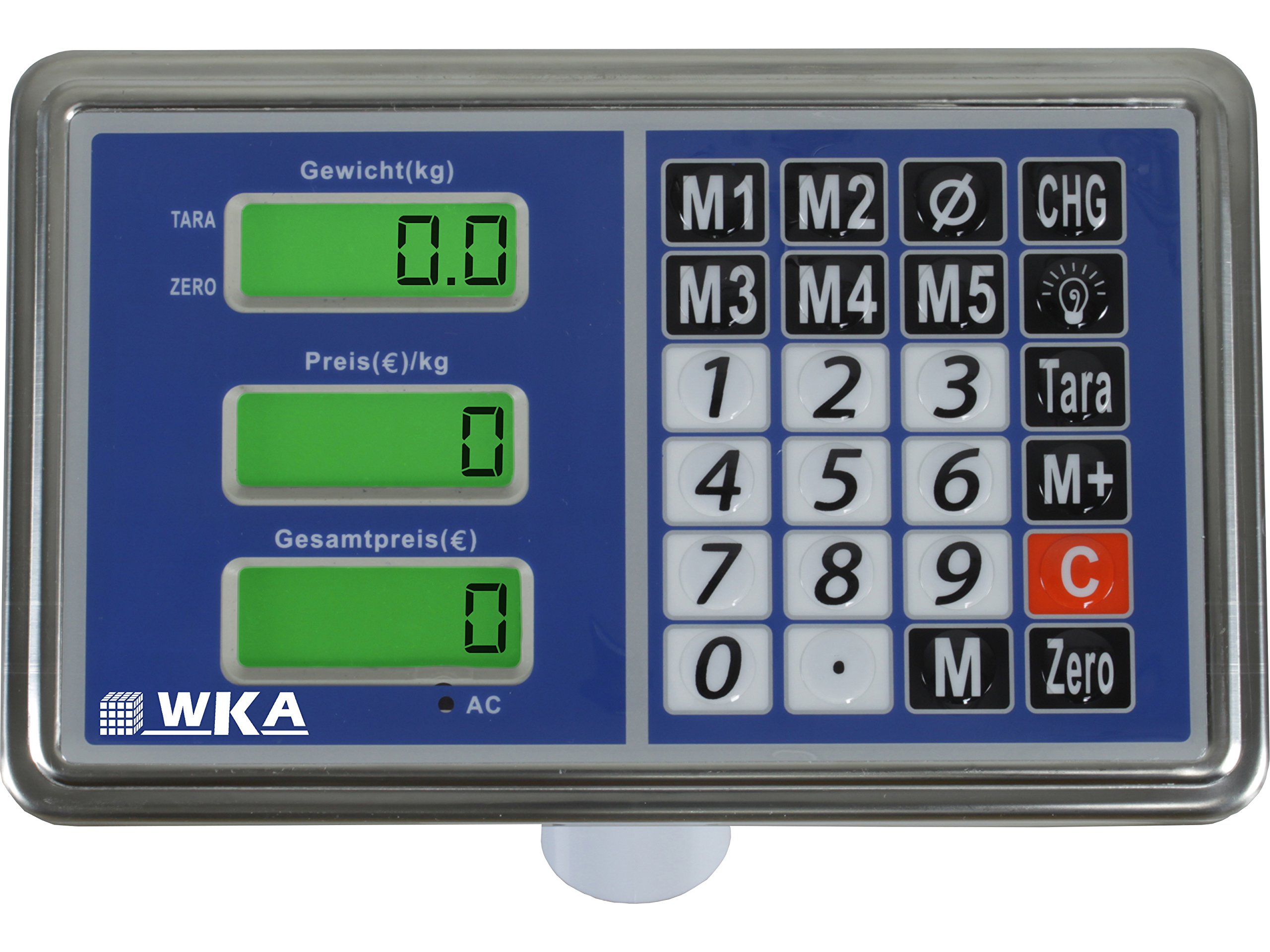WKA Plattformwaage UGN, max. 100 kg, 500 x 400 mm, Teilung 50 g, Edelstahl