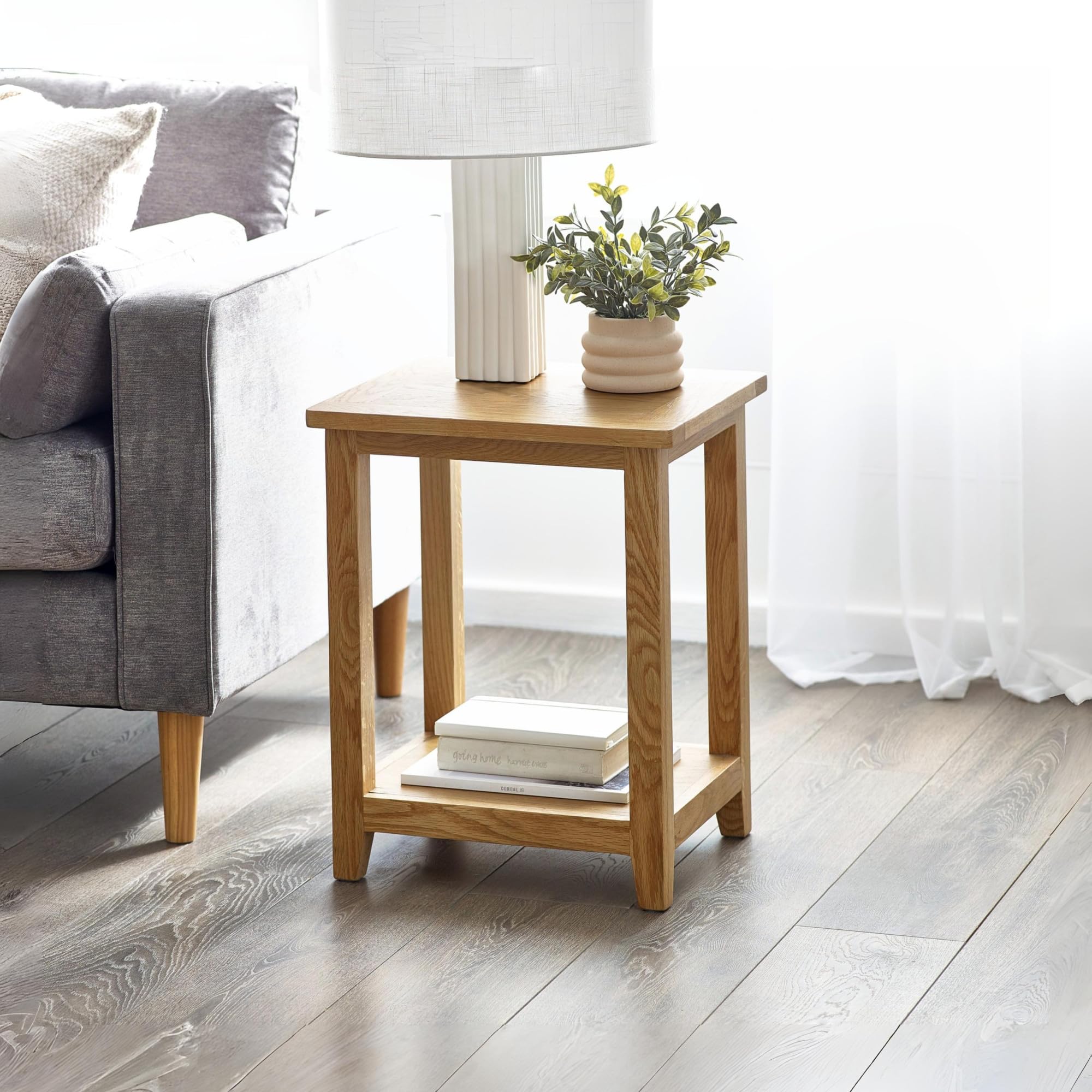 Julian Bowen Mallory Side Table With ShelfOak from B&Q