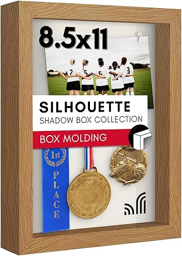 Americanflat Marco de caja de sombra de 8.5 x 11 pulgadas en roble oscuro con parte trasera de lino suave, madera de ingenierĂa con vidrio pulido, Americanflat Marco de caja de sombra de 8.5 x 11 pulgadas en roble oscuro con parte trasera de lino suave, madera de ingenierĂa con vidrio pulido,