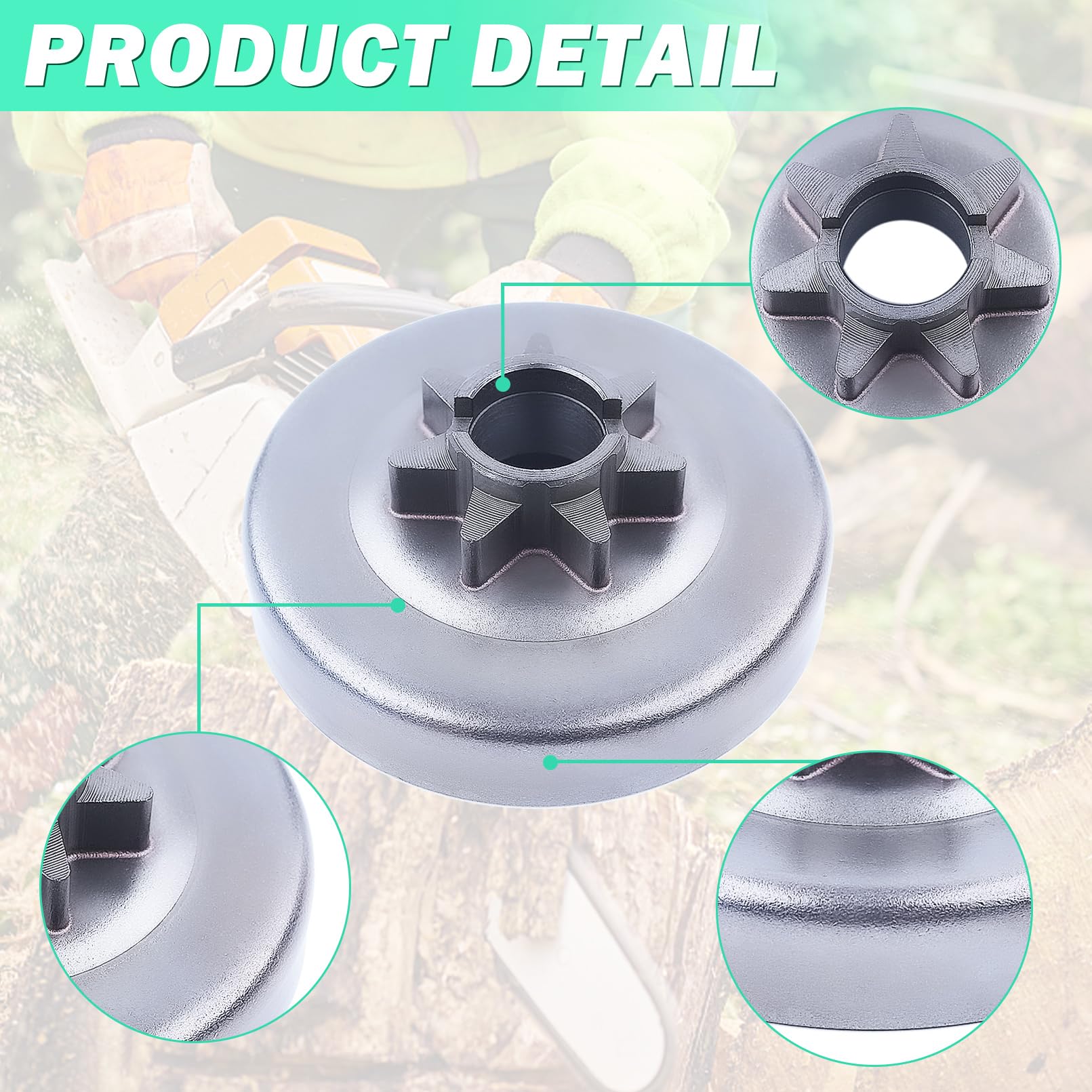 Atunee .325 7T Sprocket Clutch Drum for Husqvarna 455 455 Rancher 460 460 Rancher Chainsaw with Needle Bearing Replace 537291602
