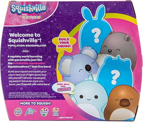 Miniatura 10 de Squishville by Squishmallows - Peluche original de Squishmallows, Seis peluches de Wesley, Kayla, Keely, jamón, Santino y Sharon de 2 pulgadas,