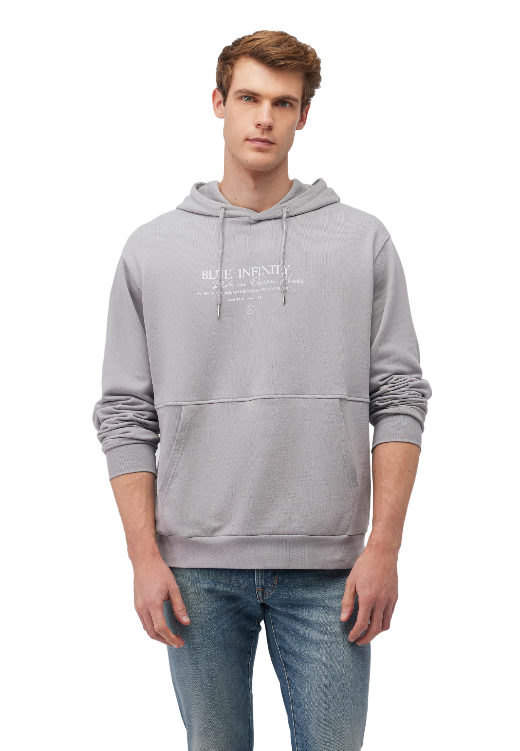 Mavi Men's Hoodie Sweatshirt, Gray Violet, L