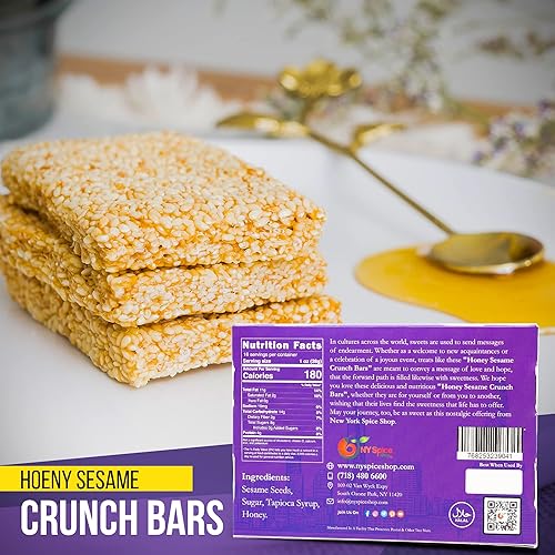 Miniatura 2 de NY SPICE SHOP Barras de miel de sésamo - 1 libra de caramelo de miel - Crujiente de sésamo - Caramelo de sésamo - Miel de sésamo - Barra de sésamo -
